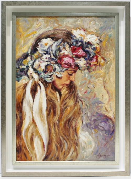 JOSE LUIS GINER : Mujer con flores en cabeza 145536